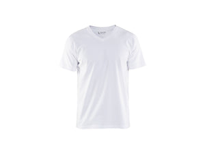 T-Shirt, V-Neck - White - 4XL