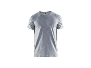 T-Shirt, V-Neck - Grey melange - 4XL