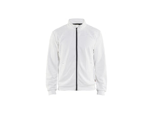 Sweatshirt with full zip - White/Dark grey - 4XL