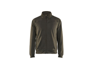 Sweatshirt with full zip - Dark olive green/Black - 4XL