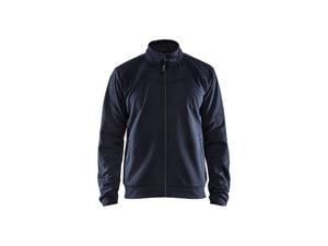 Sweatshirt with full zip - Dark navy/Black - 4XL