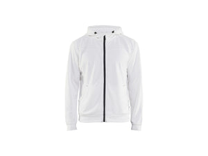 Hoodie with full zip - White/Dark grey - 4XL