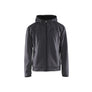 Hoodie with full zip - Mid grey/Black - 4XL