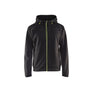Hoodie with full zip - Black/Hi-vis yellow - 4XL