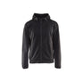 Hoodie with full zip - Black/Dark grey - 4XL