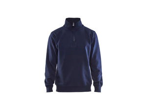 Sweatshirt with collar - Navy Blue - 4XL