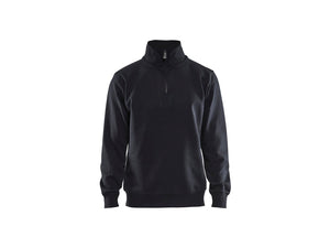 Sweatshirt with collar - Black - 4XL