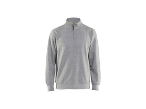 Sweatshirt with collar - Grey melange - 4XL