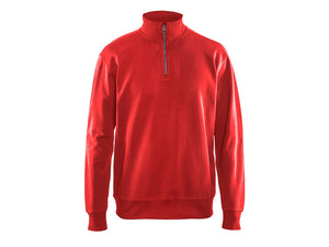 Sweatshirt with half zip - Red - 4XL