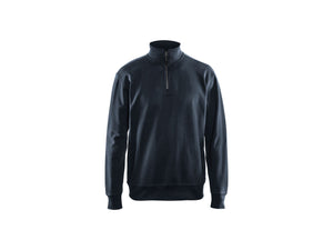 Sweatshirt with half zip - Dark navy blue - 4XL