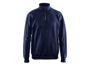 Sweatshirt with half zip - Navy blue - 4XL