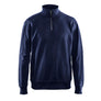 Sweatshirt with half zip - Navy blue - 4XL