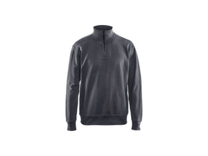 Sweatshirt with half zip - Mid grey - 4XL
