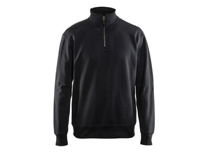 Blaklader Sweatshirt with half zip - Black