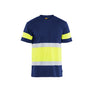 Hi-Vis T-shirt - Navy Blue/Hi-vis yellow - 4XL
