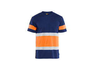 Hi-Vis T-shirt - Navy Blue/Orange - 4XL