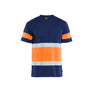 Hi-Vis T-shirt - Navy Blue/Orange - 4XL