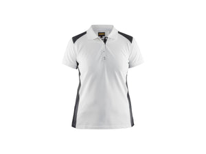 Women's Polo Shirt - White/Dark grey - L