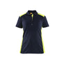 Women's Polo Shirt - Dark navy blue/Hi-vis yellow - L