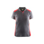 Women's Polo Shirt - Grey/Red - L