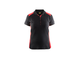 Women's Polo Shirt - Black/Red - L
