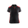 Women's Polo Shirt - Black/Red - L