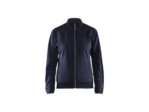 Women's sweatshirt with full zip - Dark navy/Black - L