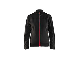 Women's sweatshirt with full zip - Black/Red - L