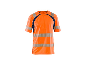 Hi-Vis UV-protected T-shirt - Orange/Navy blue - 4XL