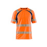 Hi-Vis UV-protected T-shirt - Orange/Navy blue - 4XL