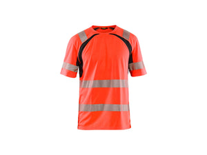 Hi-Vis UV-protected T-shirt - Red hi-vis/black - 4XL