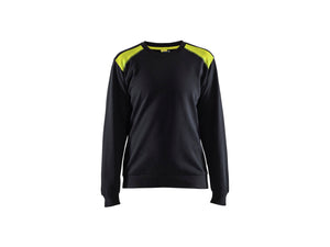 Women's Sweatshirt - Black/Hi-vis yellow - L