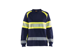 Women’s Hi-Vis Sweatshirt - Navy blue/Hi-vis yellow - L
