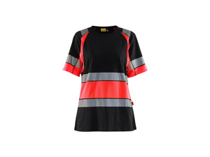 Women’s Hi-Vis T-Shirt - Black/Red hi-vis - L