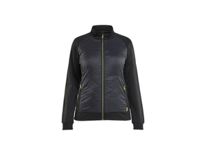 Women's Hybrid Sweatshirt - Black/Hi-vis yellow - L