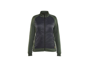 Women's Hybrid Sweatshirt - Autumn green/Black - L