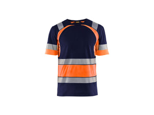 Hi-Vis T-shirt - Navy Blue/Orange - 4XL
