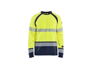 Long-sleeved T-shirt Multinorm - Hi-vis yellow/navy blue - 4XL