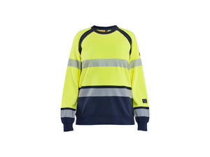 Women's Sweatshirt Multinorm - Hi-vis yellow/navy blue - L