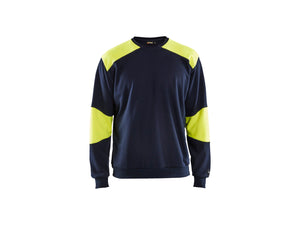 Flame resistant sweatshirt - Navy blue/Hi-vis yellow - 4XL