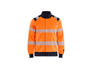 Multinorm Sweatshirt with full Zip - Orange/Navy blue - 4XL