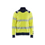 Multinorm Sweatshirt with full Zip - Hi-vis yellow/navy blue - 4XL