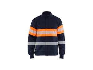 Multinorm sweatshirt with zip - Navy blue/Orange - 4XL