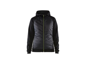 Women's hybrid Sweater - Black/Hi-vis yellow - L