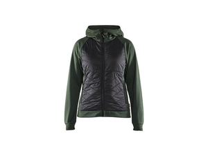 Women's hybrid Sweater - Autumn green/Black - L