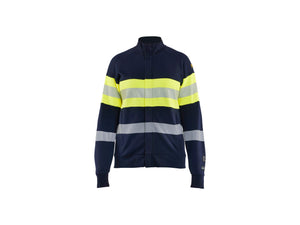 Women’s Multinorm Hi-Vis Sweatshirt Zip - Navy blue/Hi-vis yellow - L