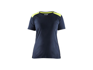 Women's t-shirt - Dark navy blue/Hi-vis yellow - L