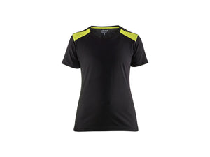 Women's t-shirt - Black/Hi-vis yellow - L