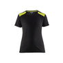 Women's t-shirt - Black/Hi-vis yellow - L