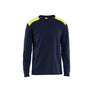 Flame resistant long-sleeve t-shirt - Navy blue/Hi-vis yellow - 4XL